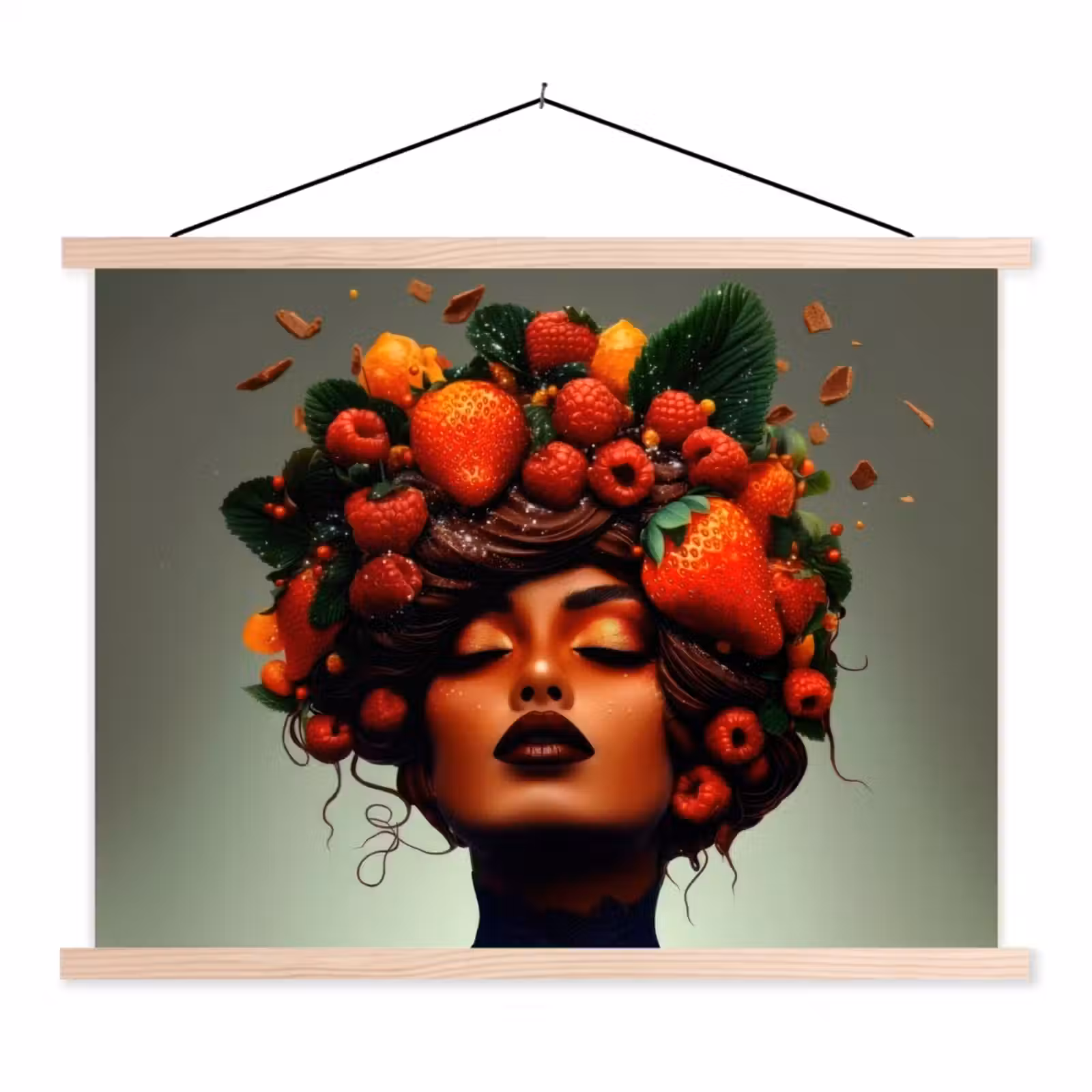 Schoolplaat - Vrouw - Chocolade - Frambozen - Aardbeien - Koekjes — 1