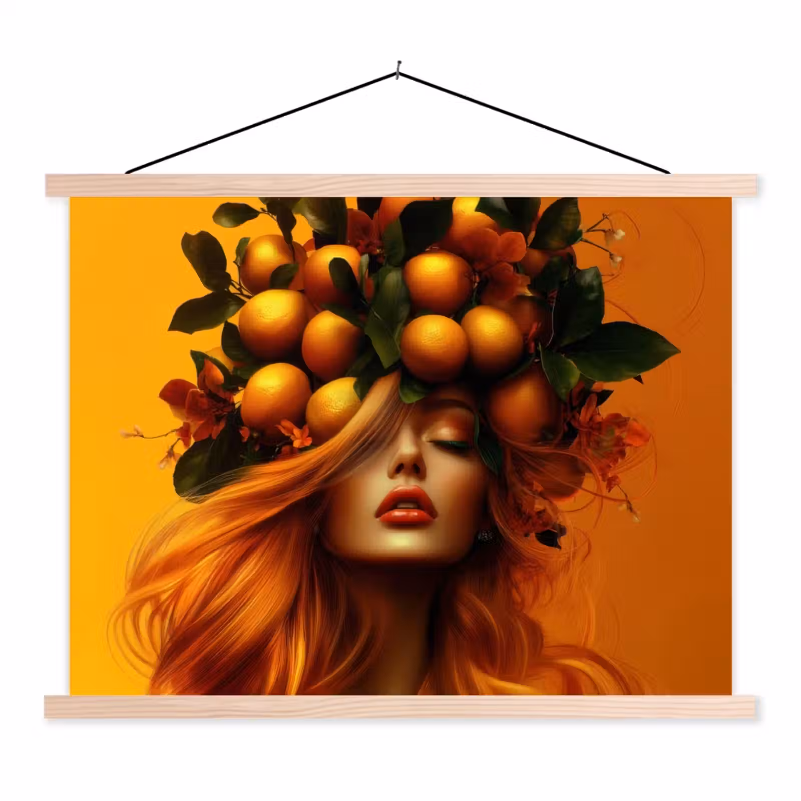 Schoolplaat - Vrouw - Citroenen - Bloesem - Geel — 1