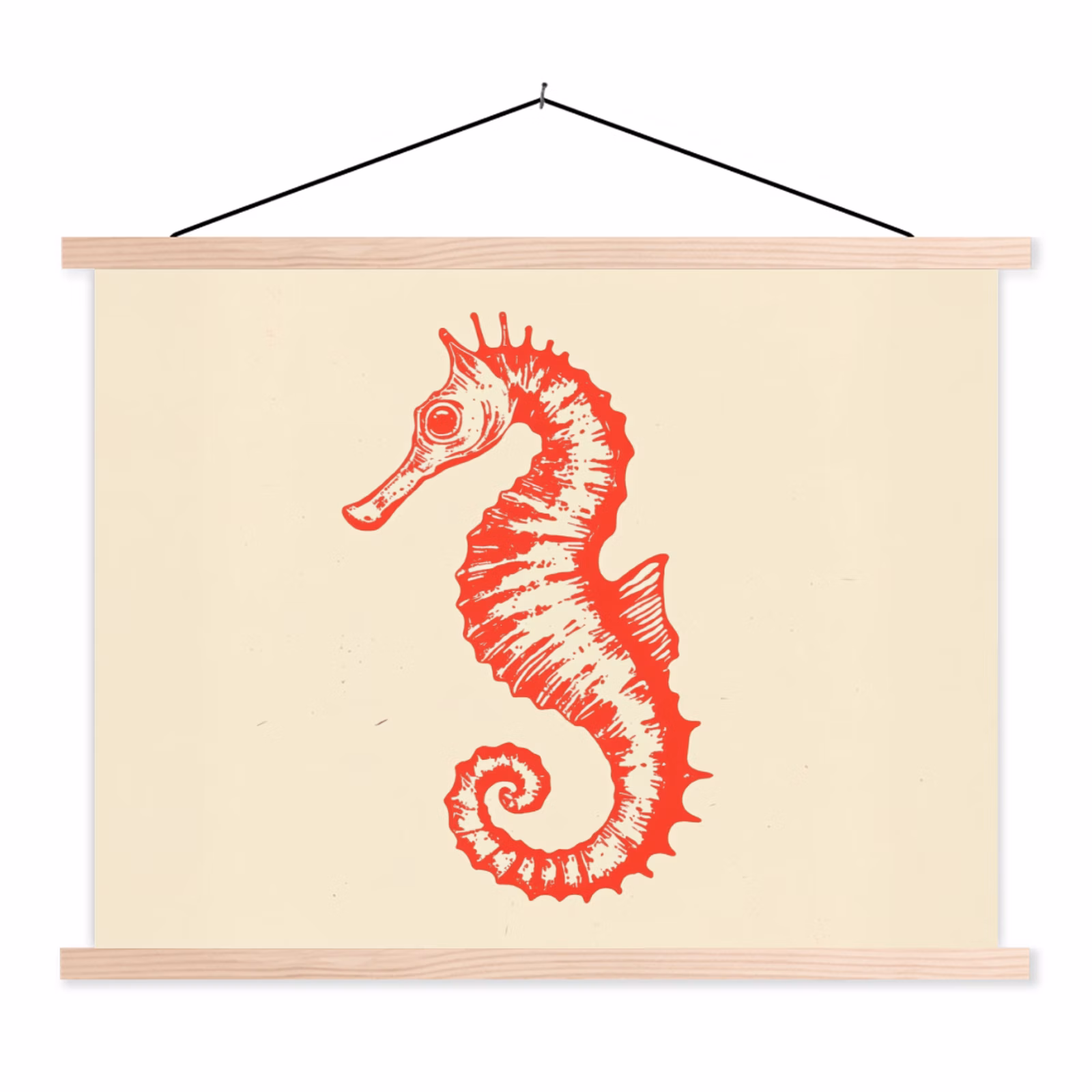 Schoolplaat - Zeepaardje - Rood - Fijne details — 1