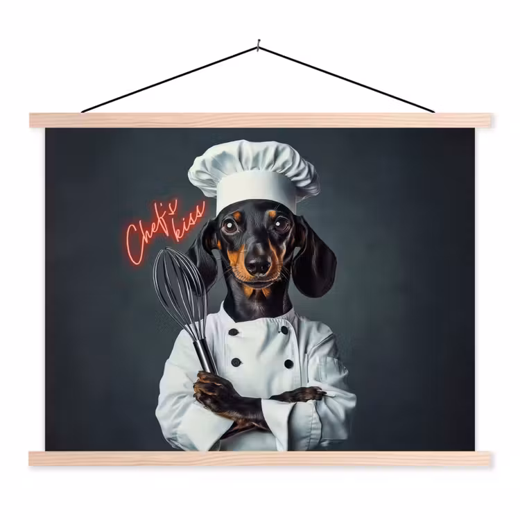 Schoolplaat - Quote - Neon - Hond - Kokskleding — 1