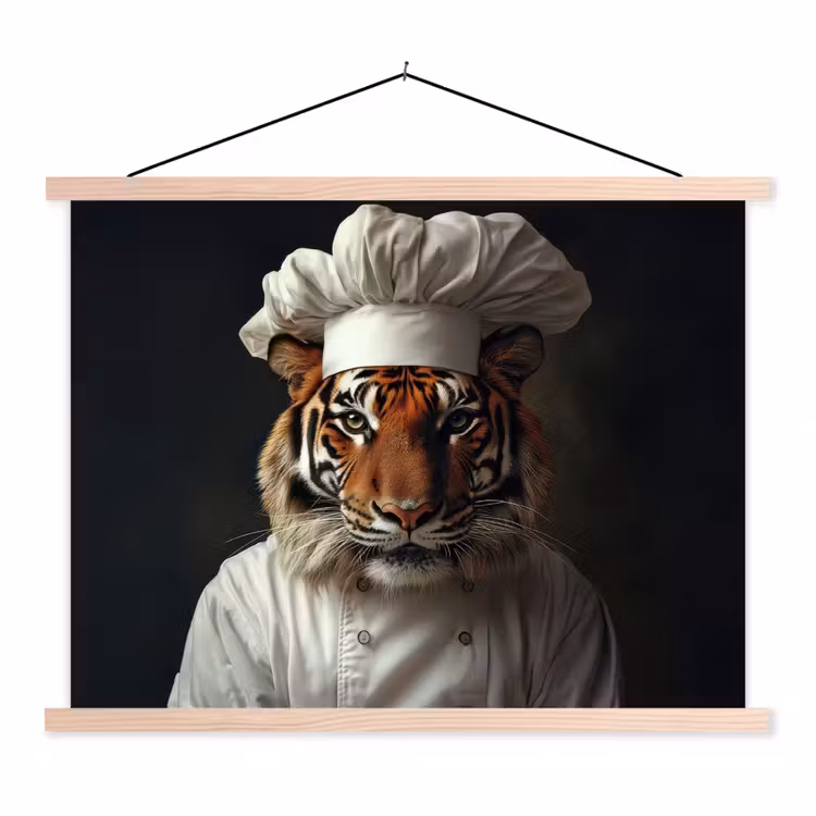 Schoolplaat - Tijger - Kokskleding - Bruin — 1