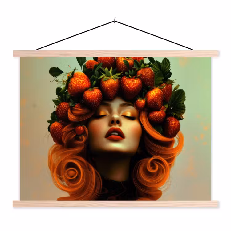 Schoolplaat - Vrouw - Aardbeien - Kroon — 1