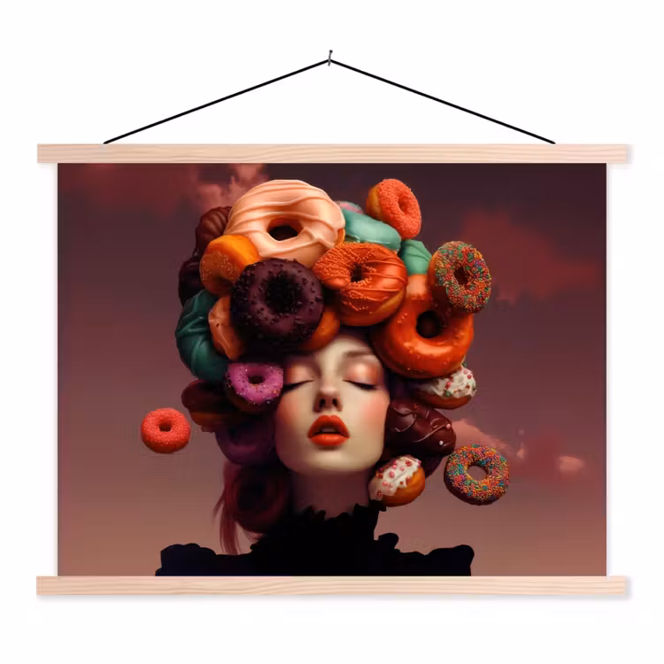 Schoolplaat - Vrouw - Donuts - Kleurrijk — 1