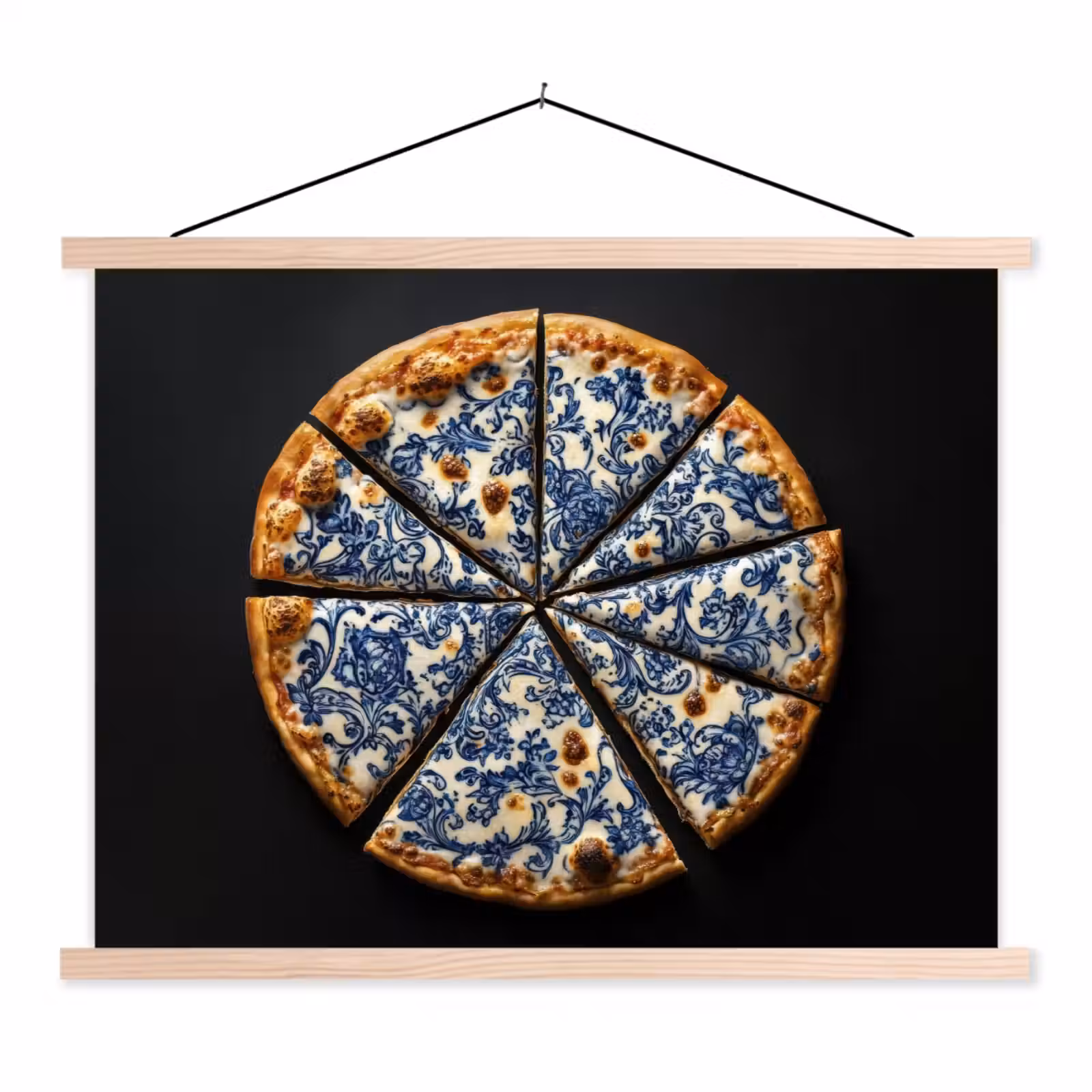 Schoolplaat - Pizza - Eten - Delftsblauw — 1