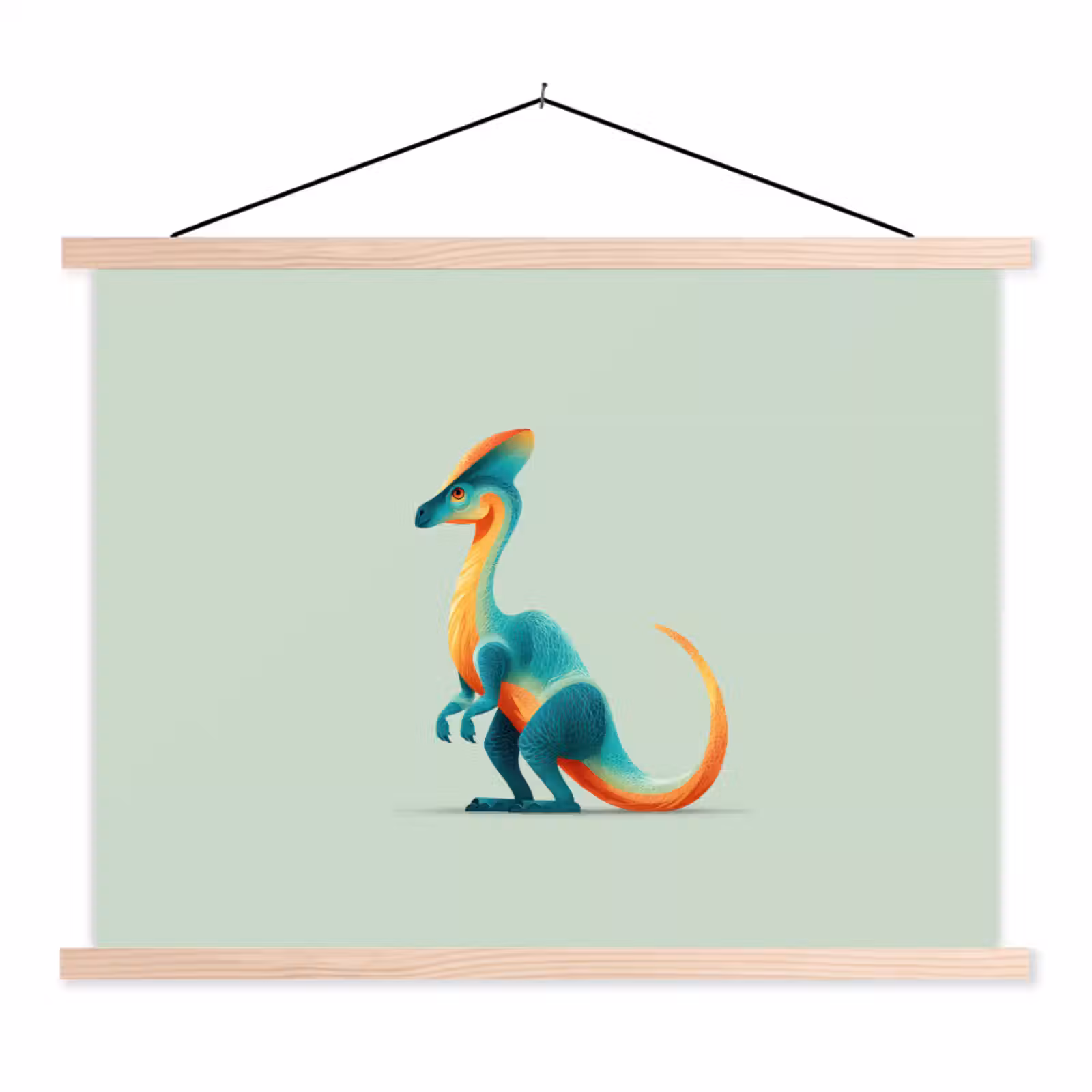 Schoolplaat - Staart - Dino - Minimalistisch - Blauw — 1