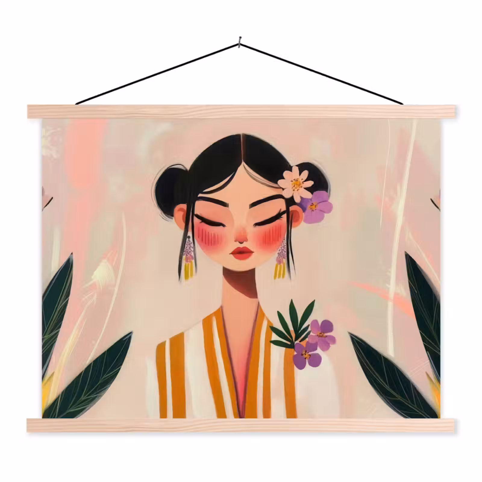 Schoolplaat - Vrouw - Bloemen - Pastel — 1