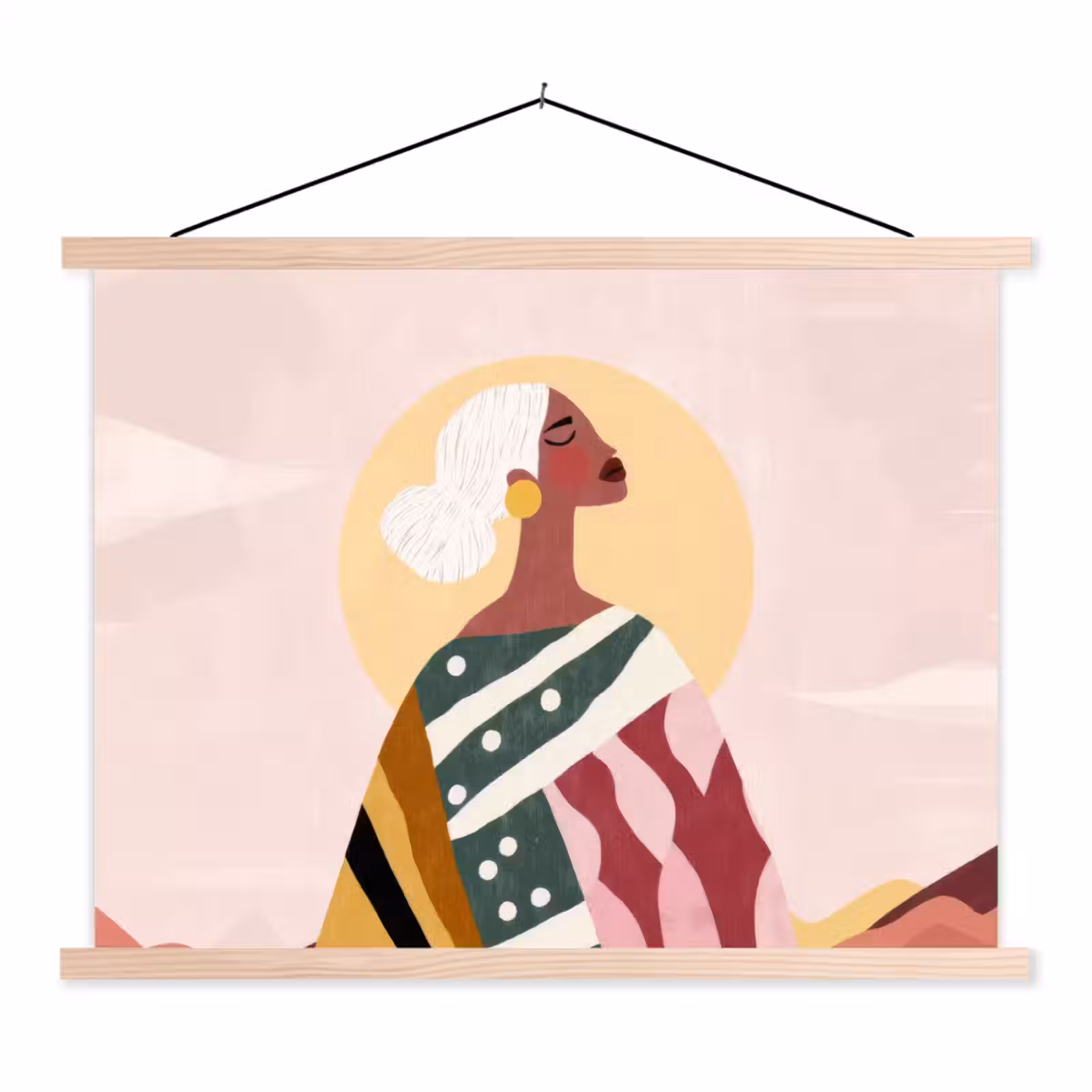 Schoolplaat - Vrouw - Zon - Kleurrijk — 1