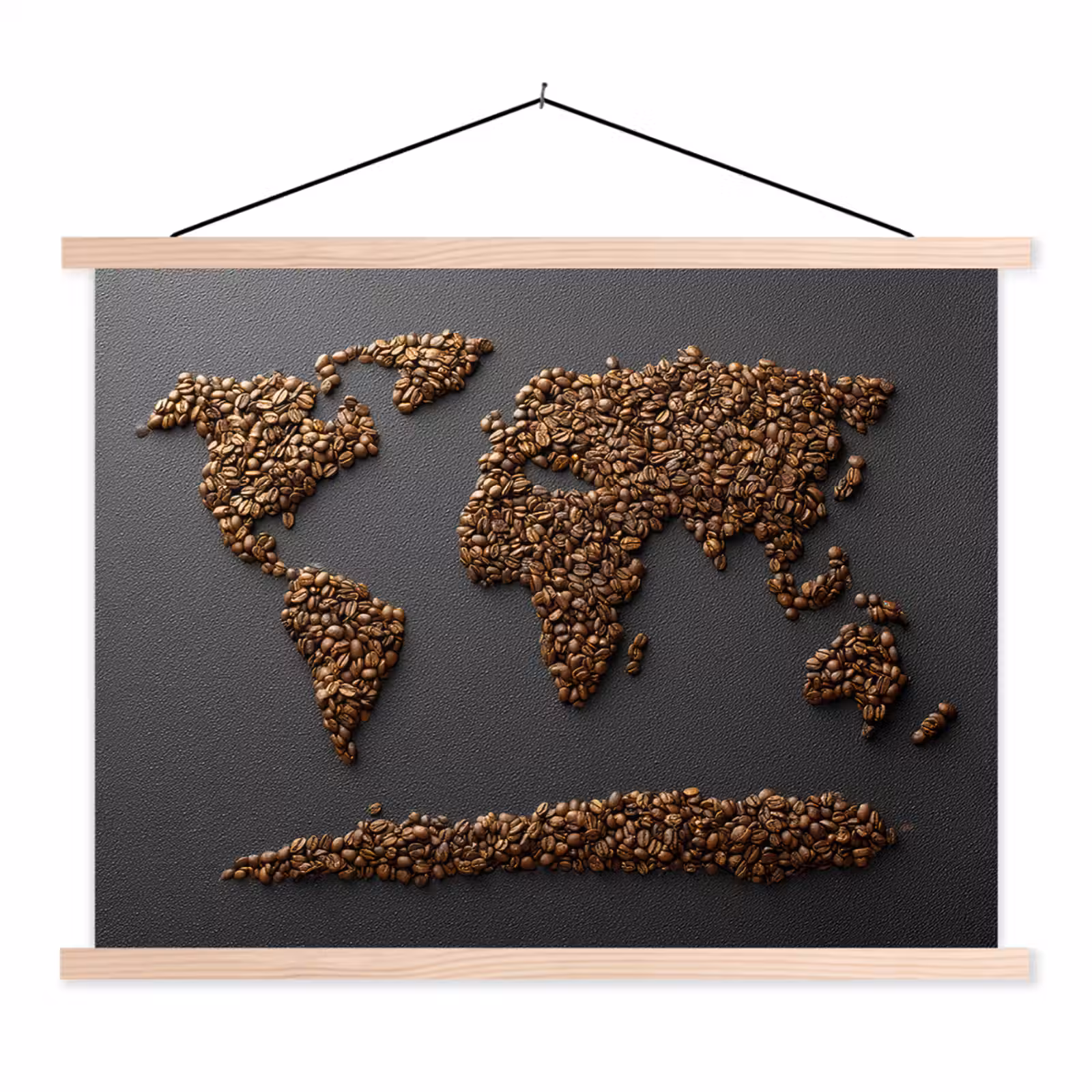 Schoolplaat - Wereldkaart - Koffie - Grijs — 1