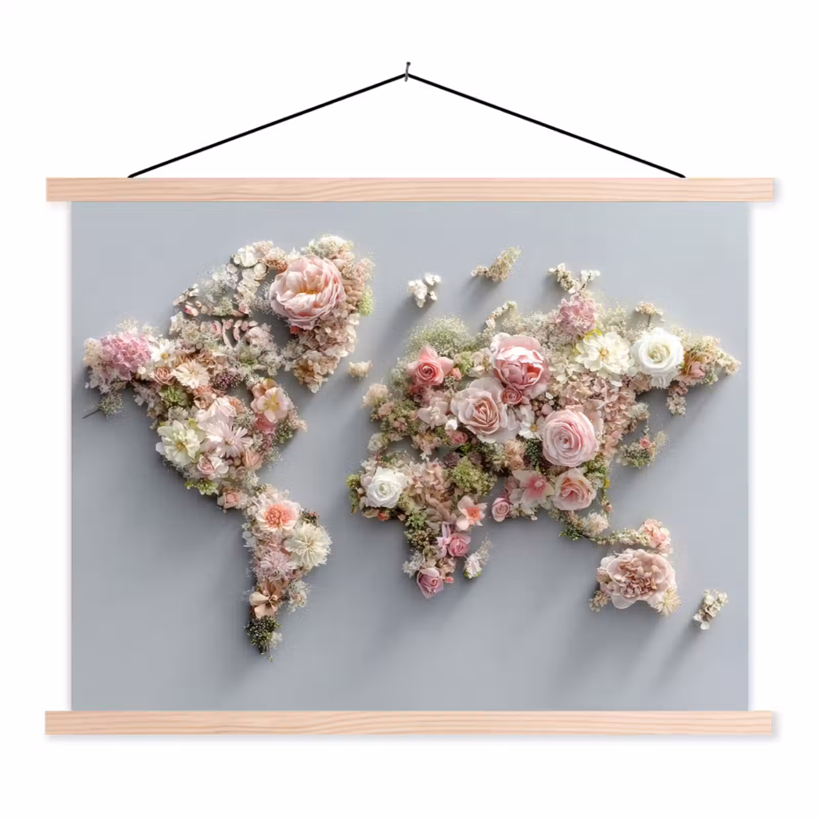 Schoolplaat - Wereldkaart - Rozen - Roze — 1