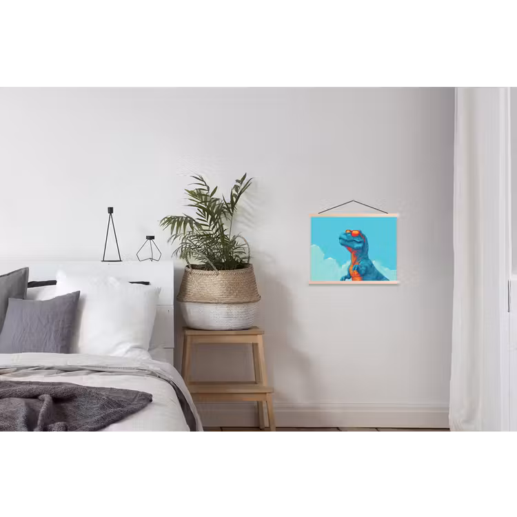 Schoolplaat - T-Rex - Blauw - Wolken - Zonnebril — 2