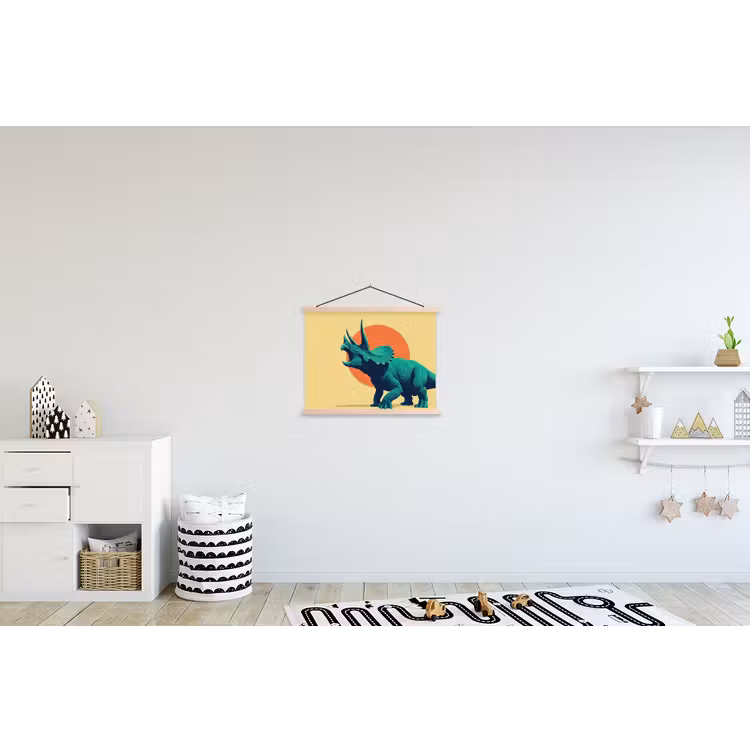 Schoolplaat - Triceratops - Cirkel - Oranje - Hoorns — 3