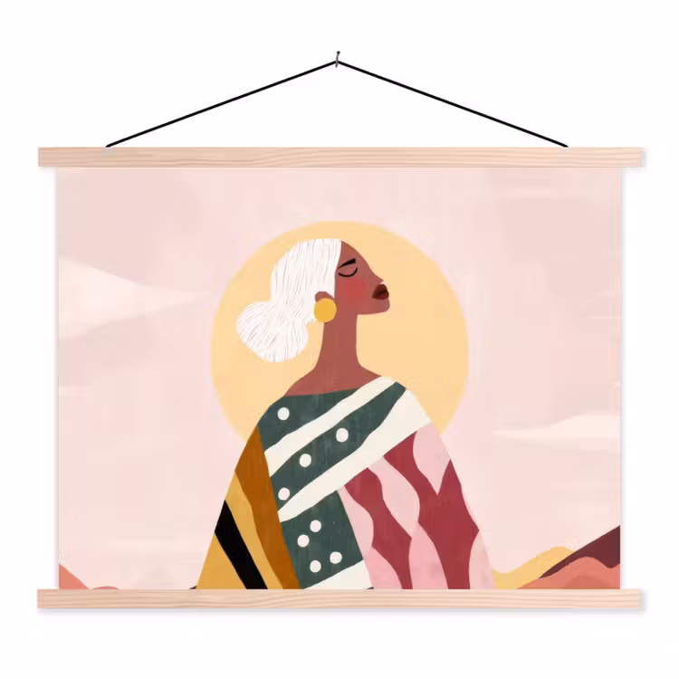 Schoolplaat - Vrouw - Zon - Kleurrijk — 1