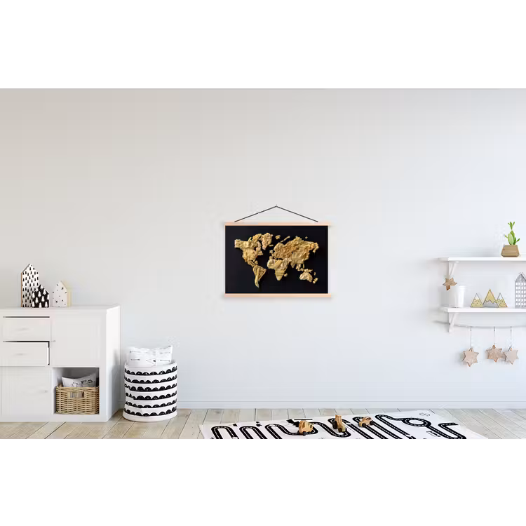 Schoolplaat - Wereldkaart - Pasta - Zwart — 3