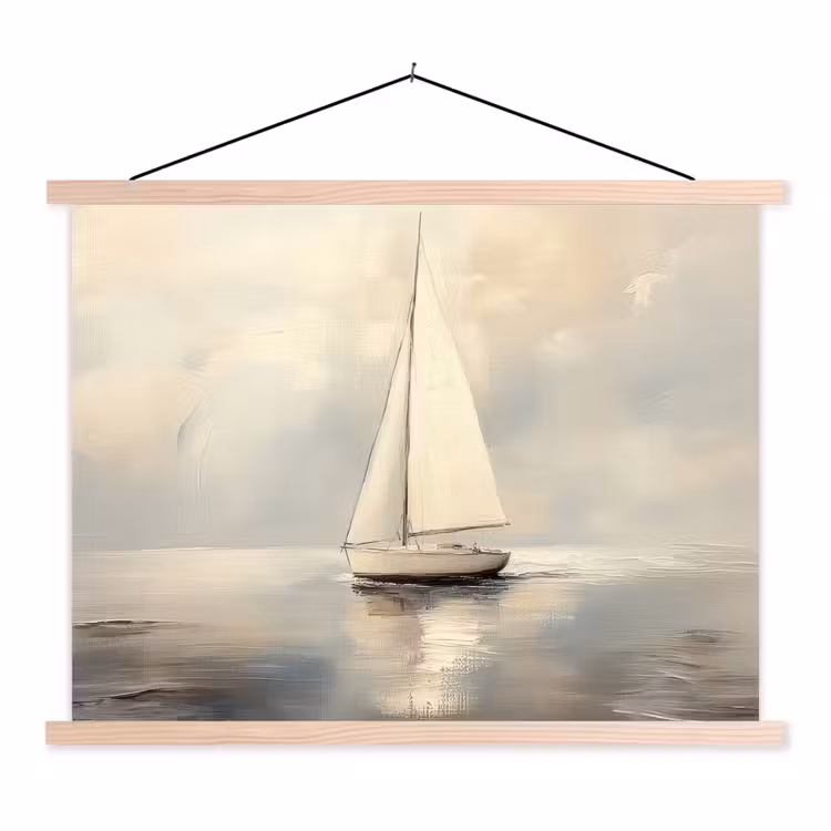 Schoolplaat - Zeilschip - Zee - Bewolkt — 1