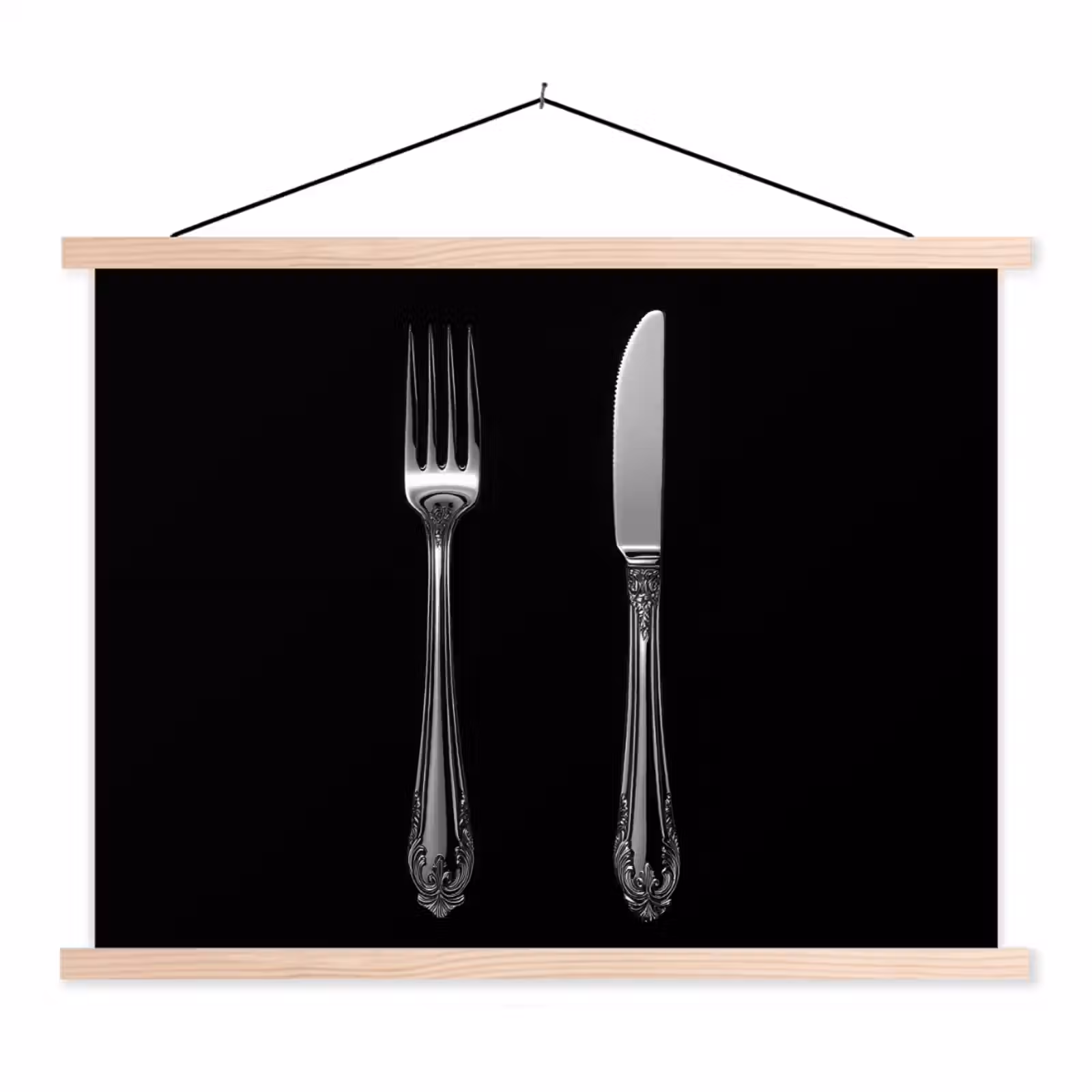 Schoolplaat - Vork - Mes - Zilver — 1
