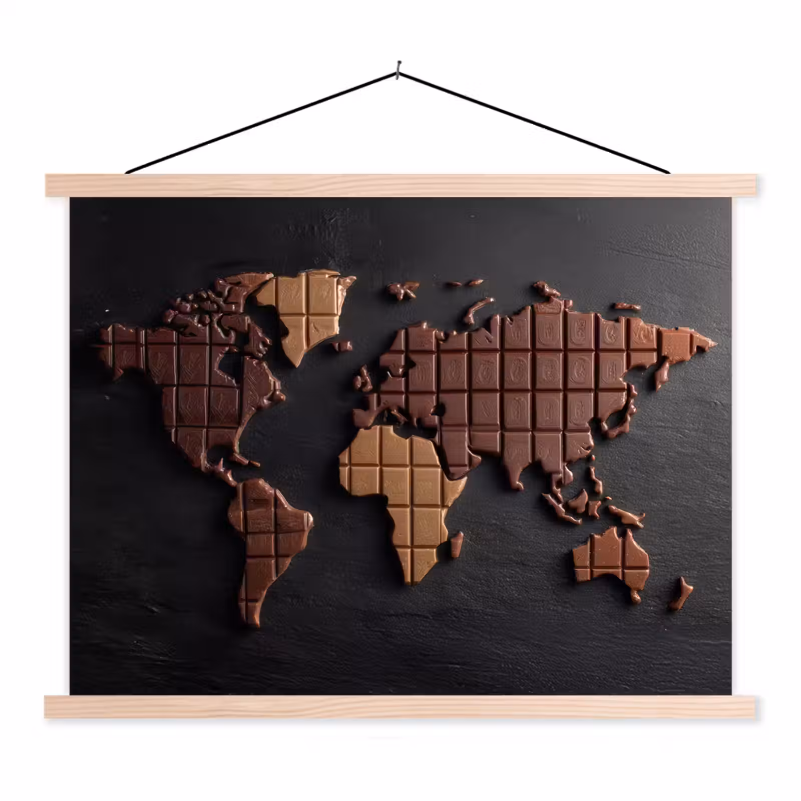 Schoolplaat - Wereldkaart - chocola - Smakelijke uitstraling — 1