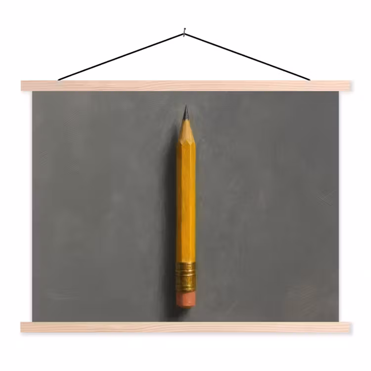 Schoolplaat - Potlood - Schilderij - Geel — 1