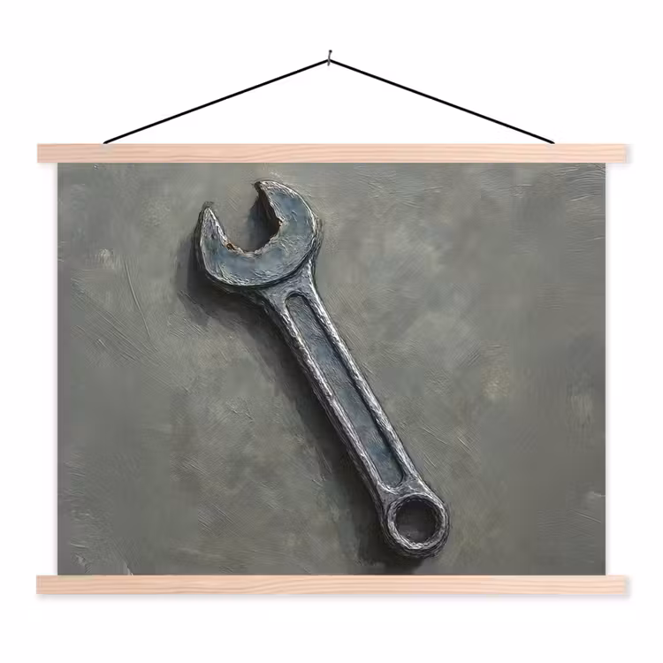 Schoolplaat - Steeksleutel - Schilderij - Gereedschap - Verf — 1
