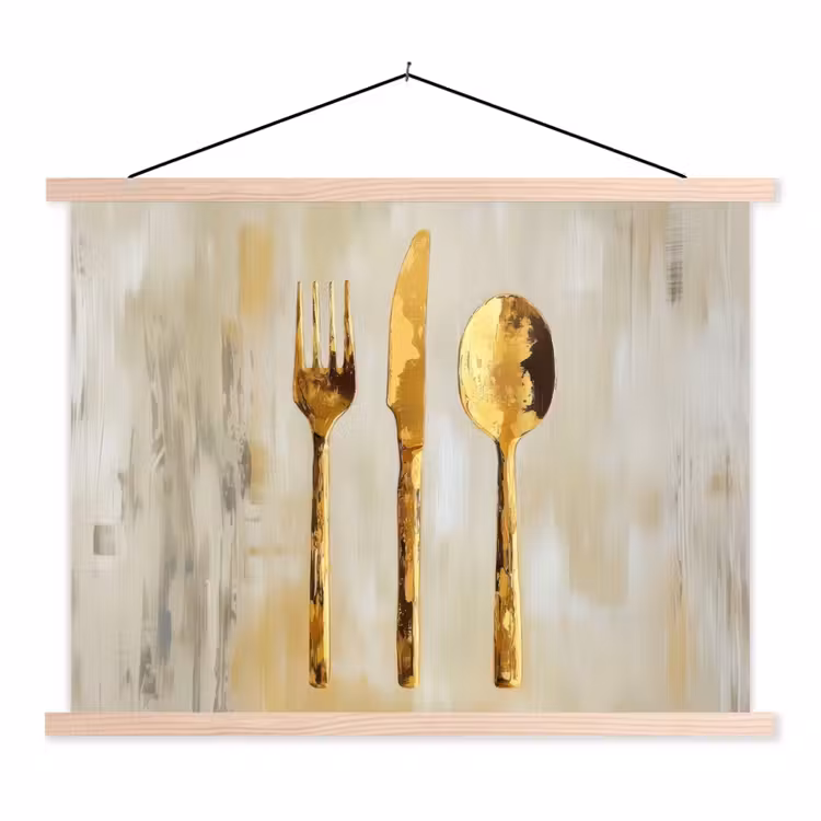 Schoolplaat - Verf - Goud - Bestek — 1