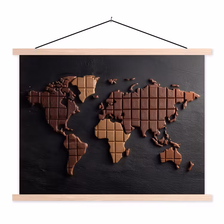 Schoolplaat - Wereldkaart - chocola - Smakelijke uitstraling — 1