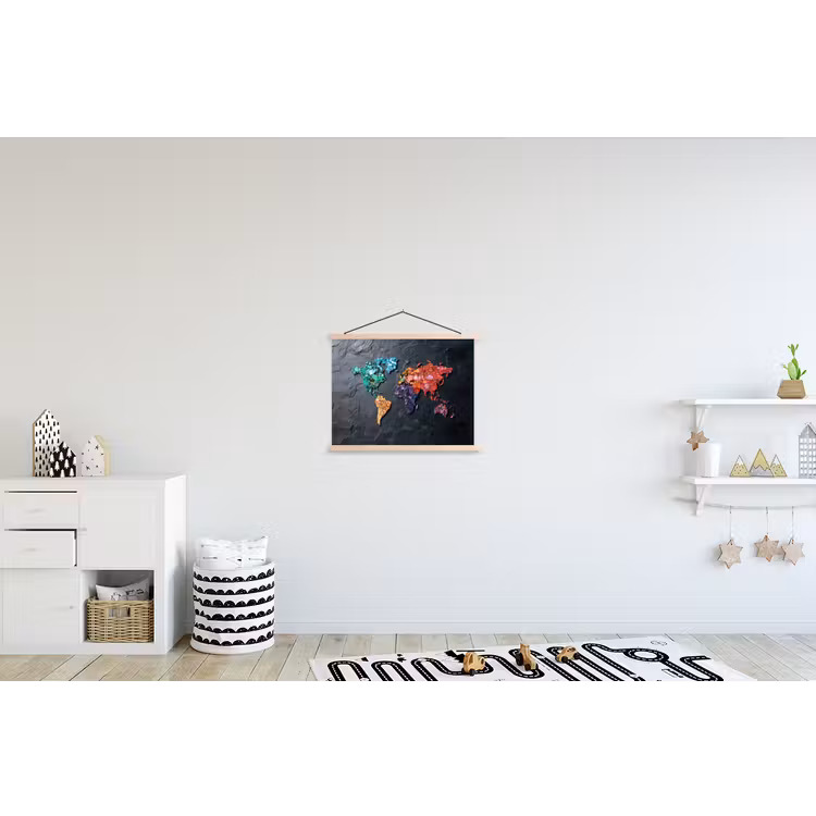 Schoolplaat - Wereldkaart - Edelstenen - Regenboog - Ruw — 3
