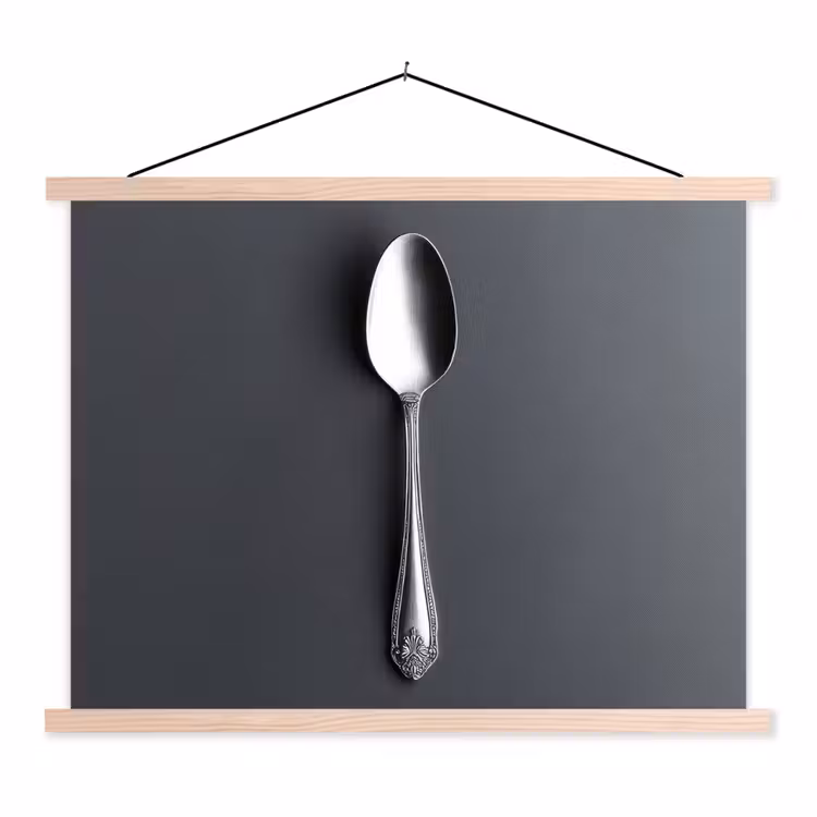 Schoolplaat - Zilver - Metaal - Lepel — 1