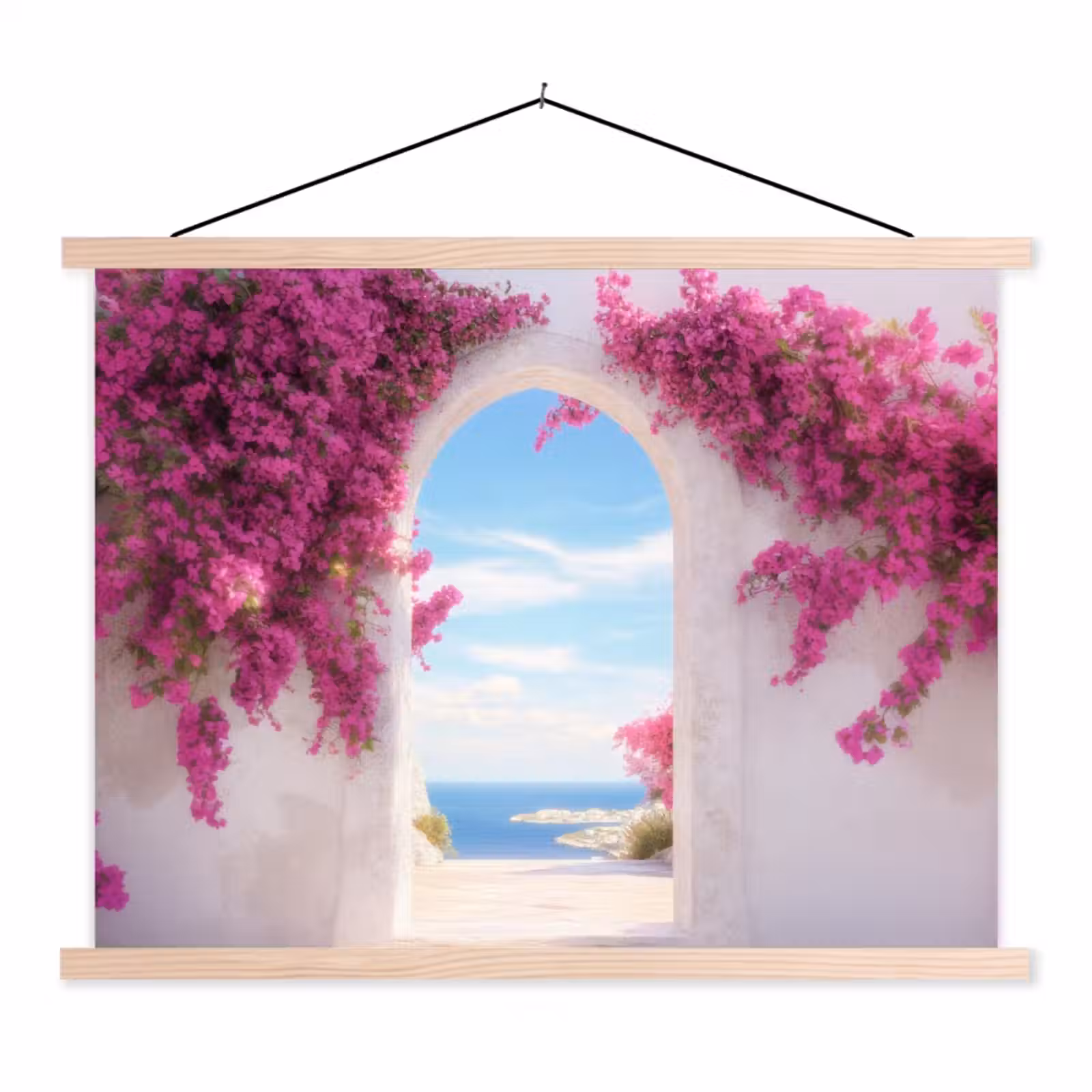 Schoolplaat - Zee - Roze - Bloemen - Poort — 1