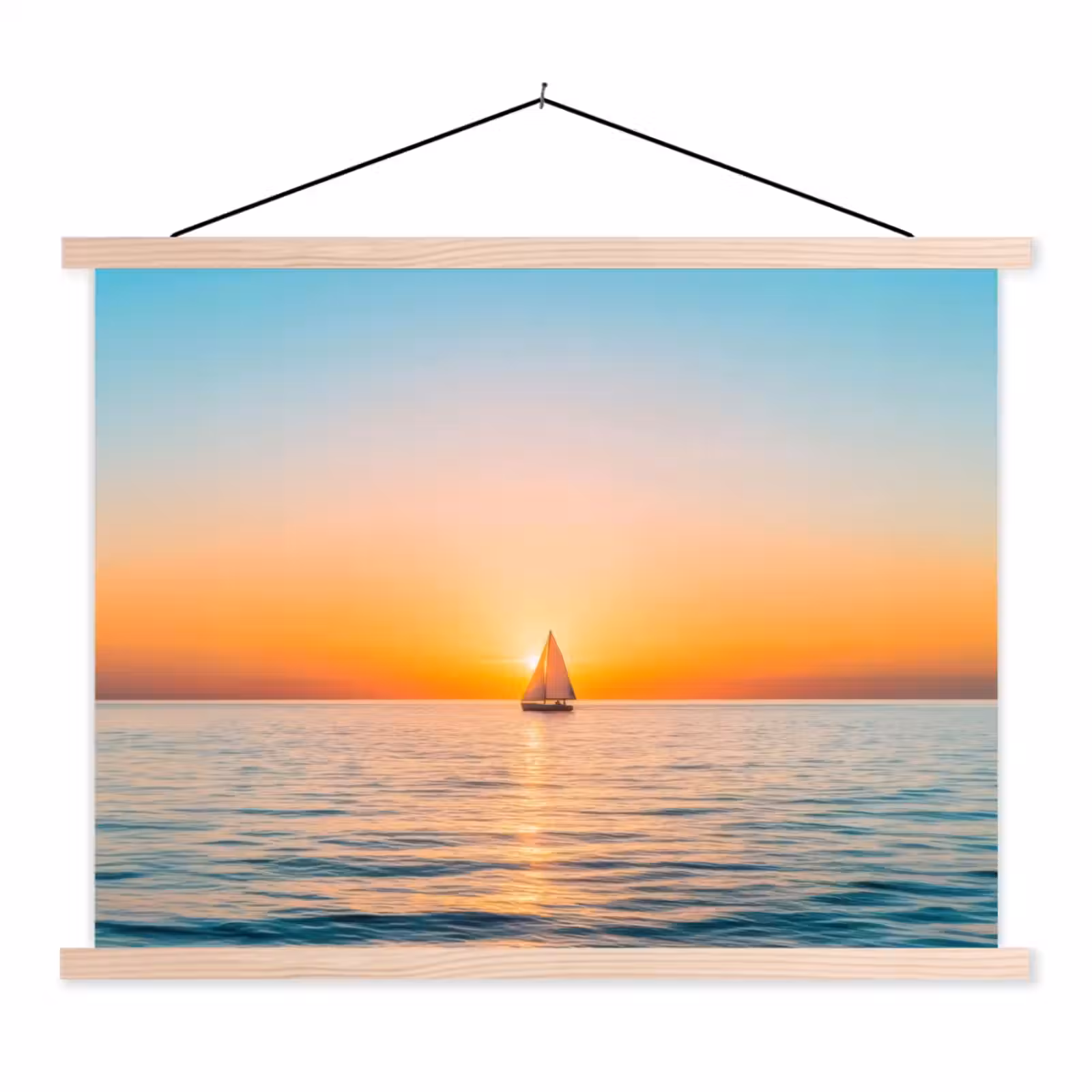 Schoolplaat - Zee - Zeilboot - Zonsondergang — 1