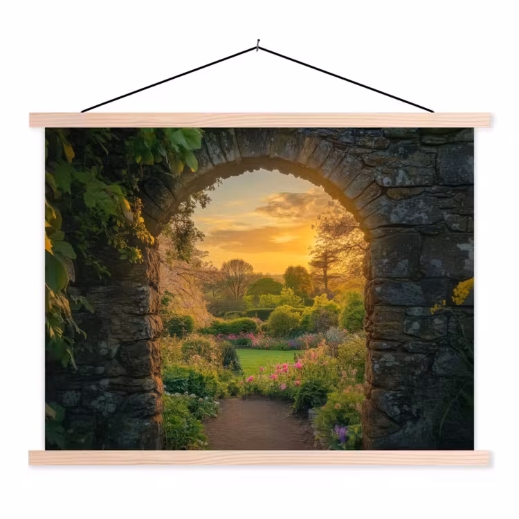 Schoolplaat - Poort - Planten - Zonsondergang — 1