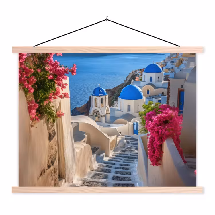 Schoolplaat - Santorini - Bloemen - Griekenland — 1