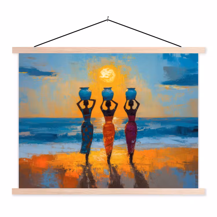 Schoolplaat - Vrouwen - Strand - Zondsondergang — 1