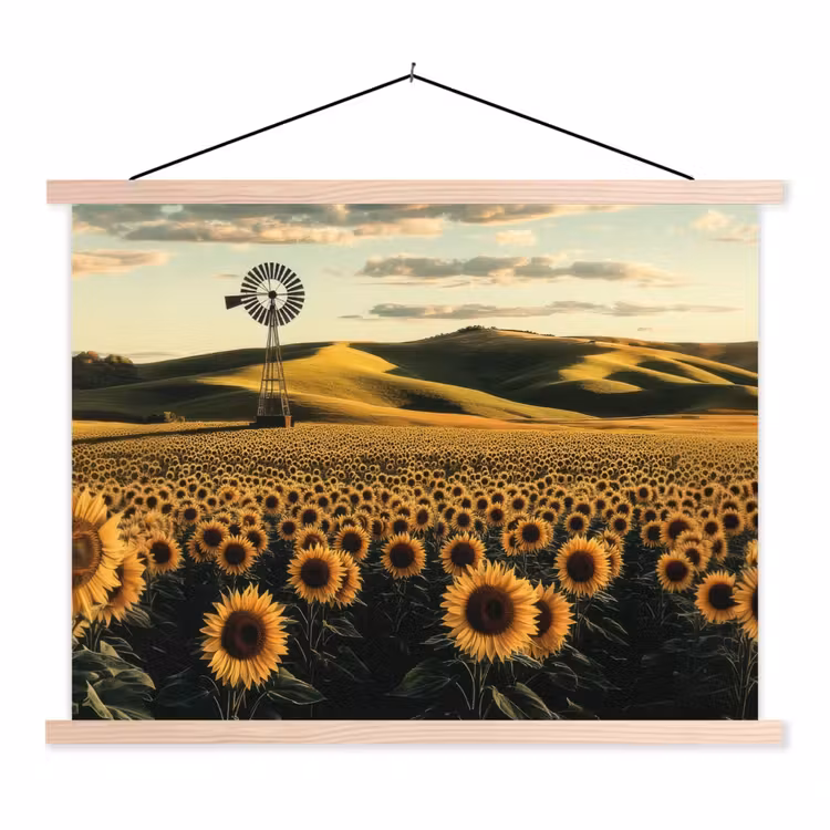 Schoolplaat - Zonnebloem - Veld - Windmolen — 1