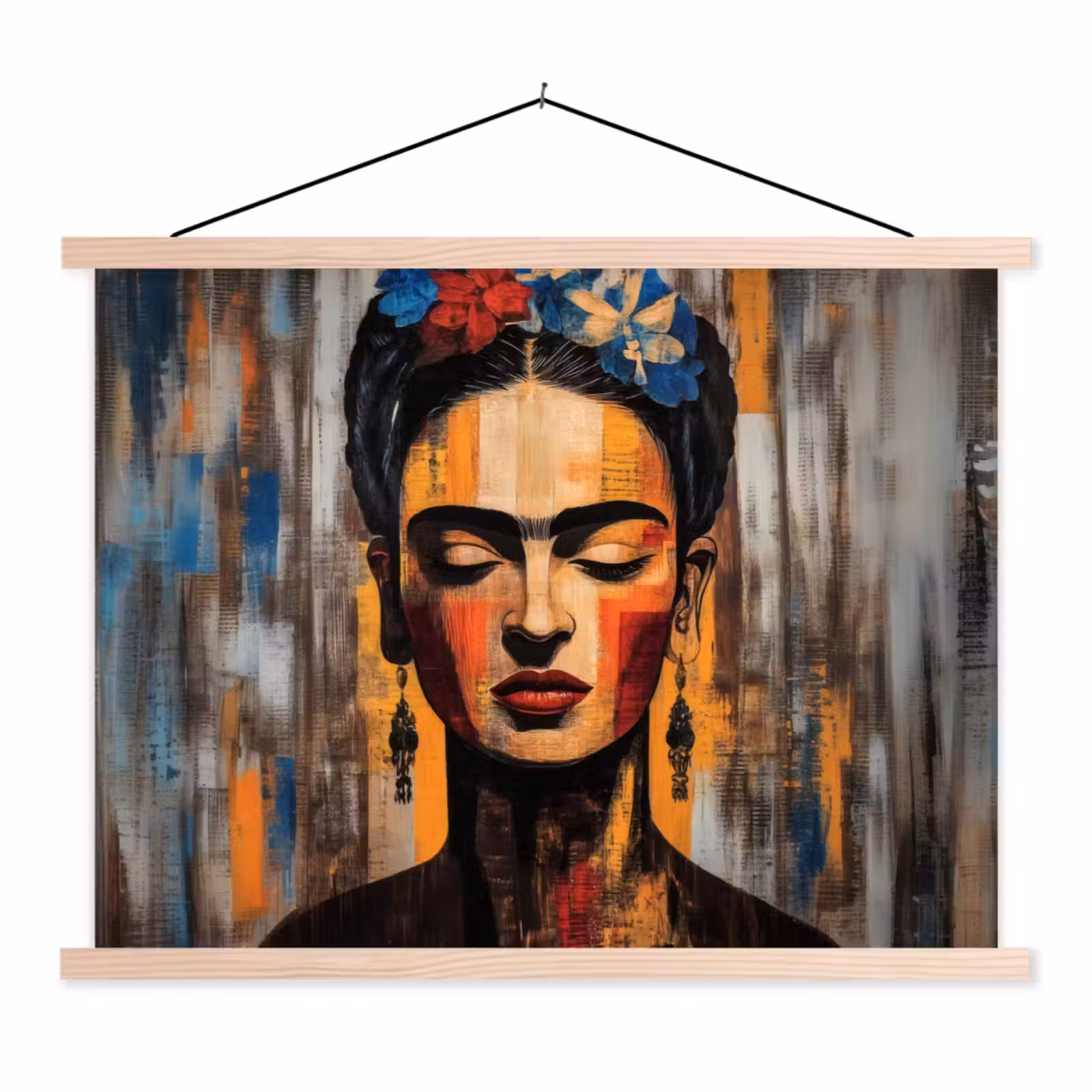 Schoolplaat - Portret - Vrouw - Bloemen — 1