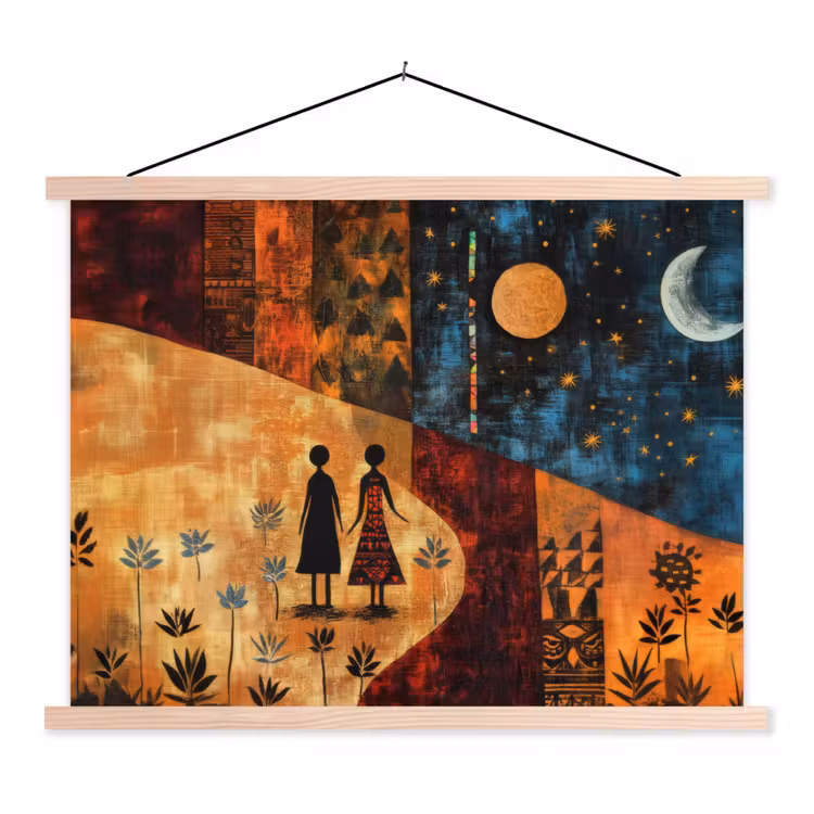 Schoolplaat - Silhouetten - Abstract - Zon - Maan — 1