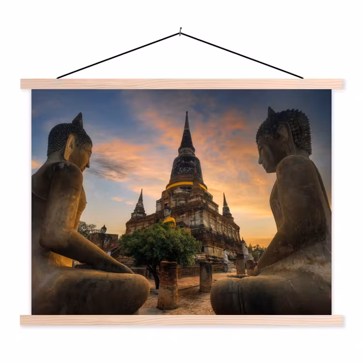 Schoolplaat - Tempel - Zonsondergang - Boeddha beelden - Buddha — 1