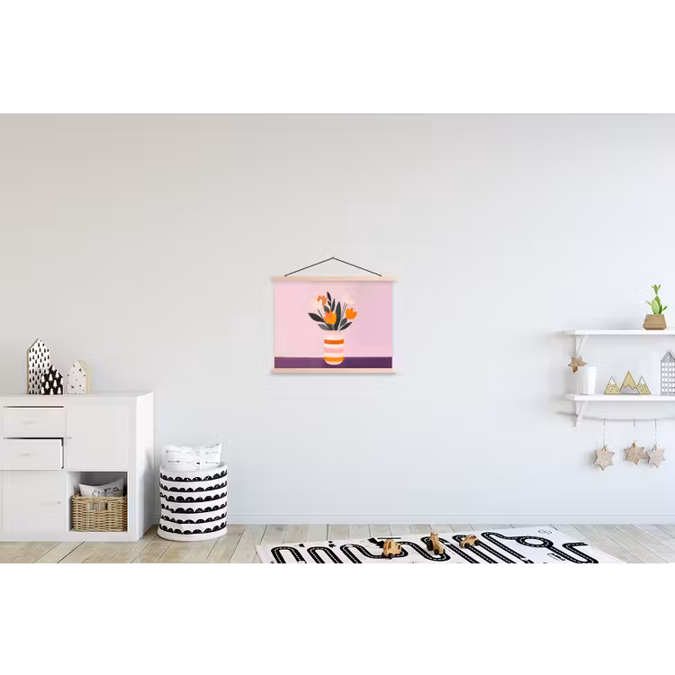Schoolplaat - Tulpen - Vaas - Strepen - Paars — 3