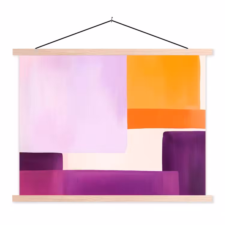 Schoolplaat - Vlakken - Abstract - Rechthoekig - Oranje — 1