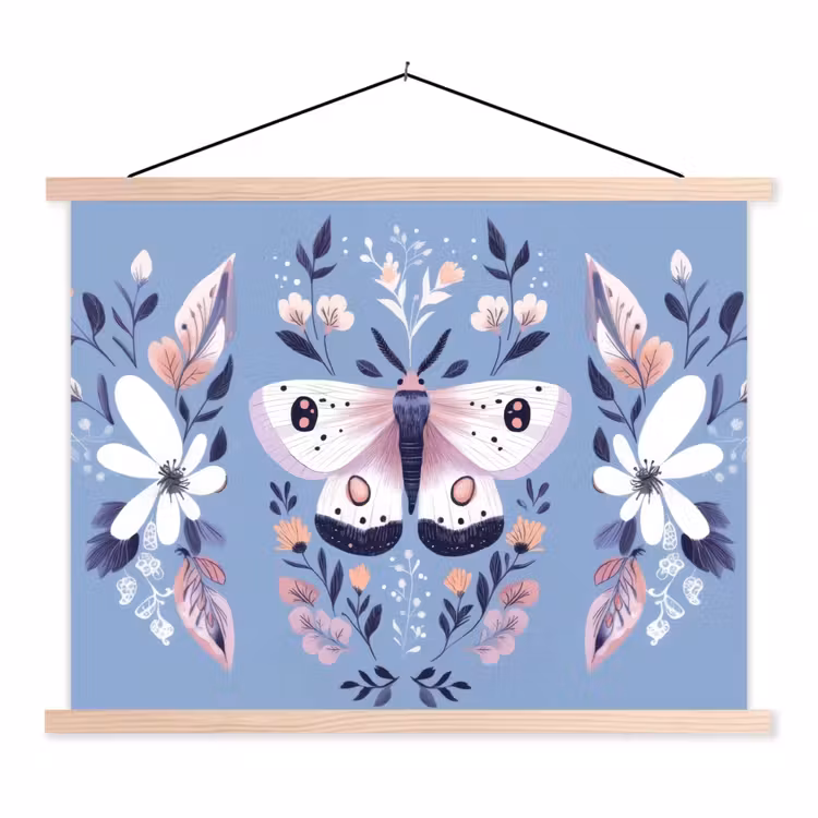 Schoolplaat - Vlinder - Vleugels - Stippen - Bloemen — 1