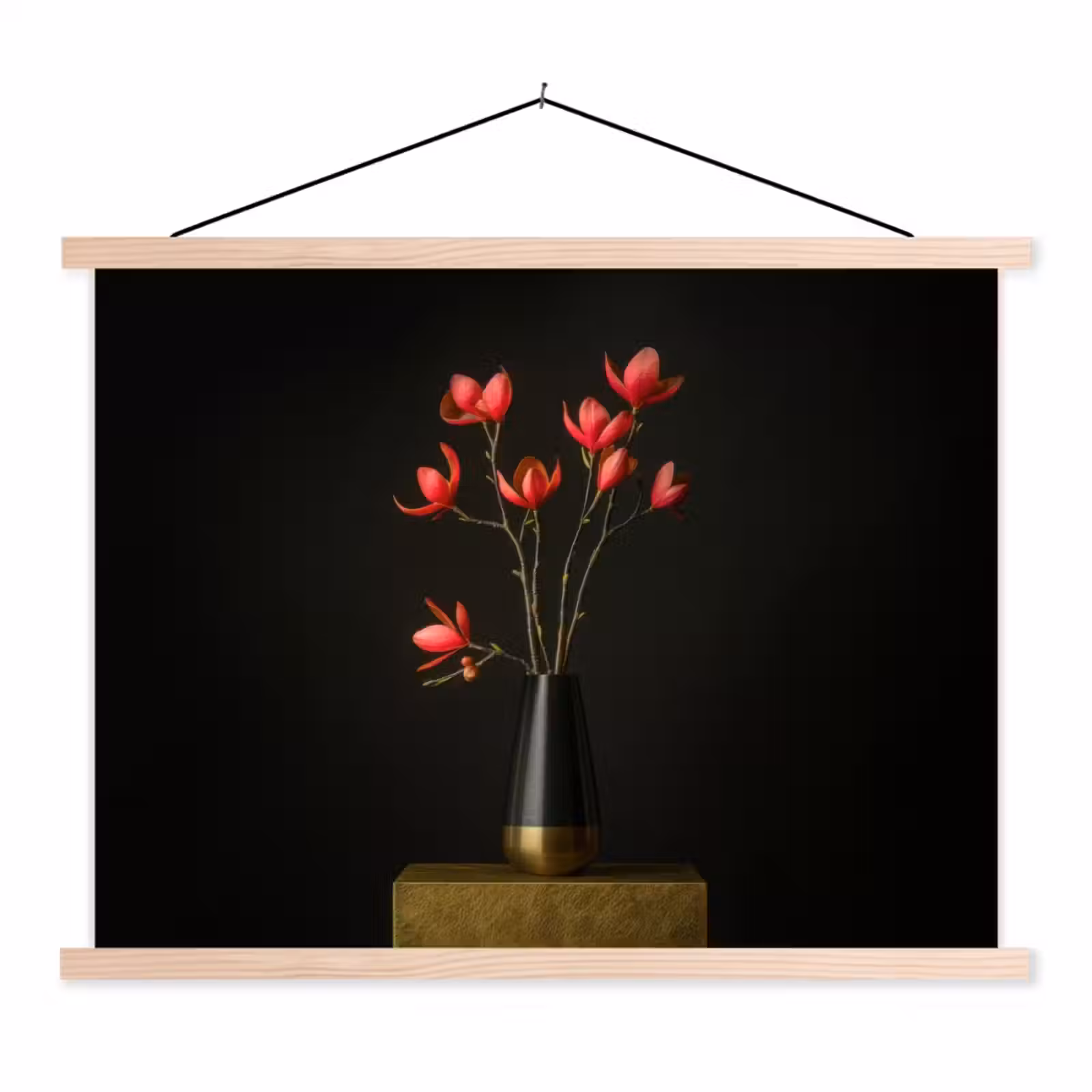 Schoolplaat - Rode - Bloemen - Vaas — 1