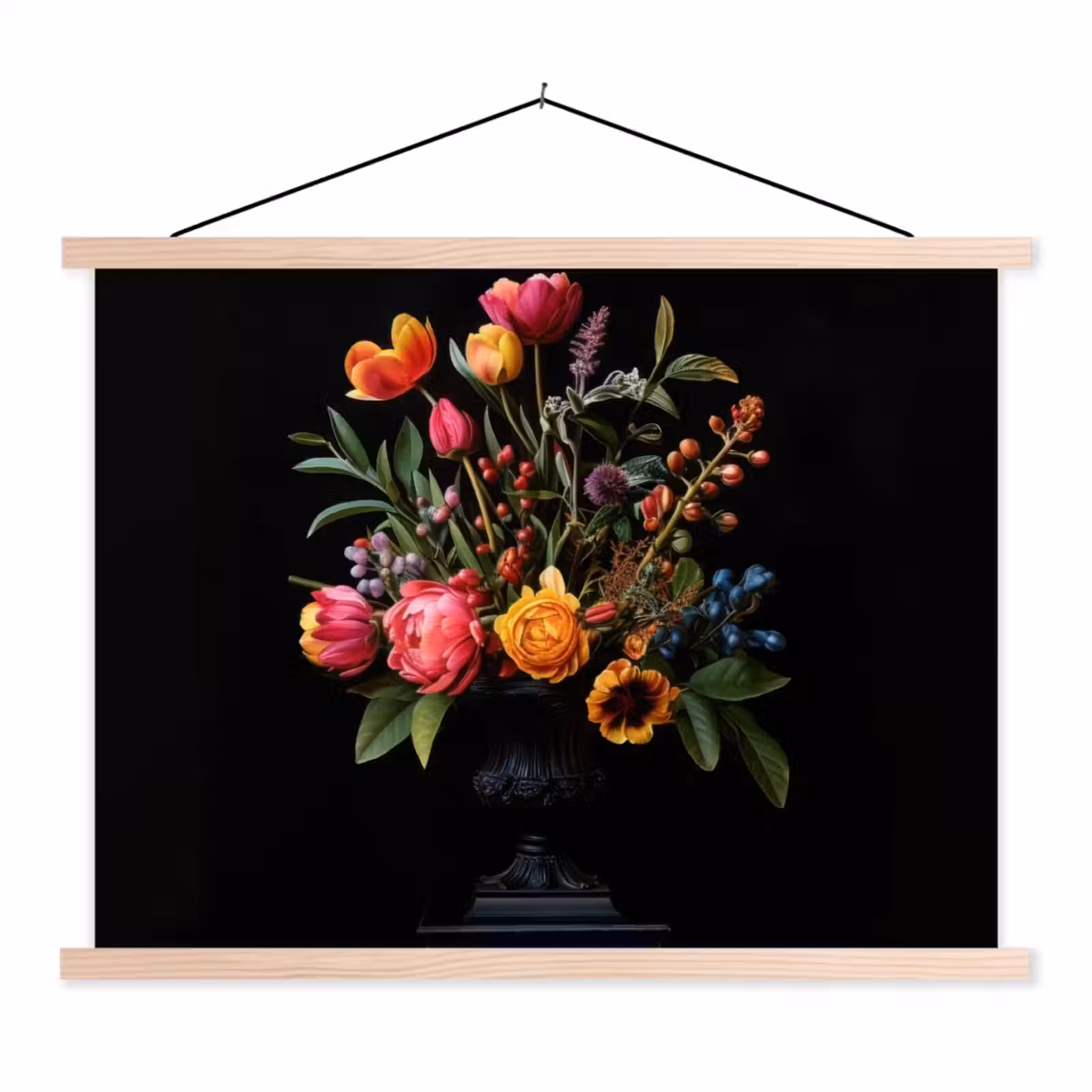 Schoolplaat - Tulpen - Bessen - Boeket - Vaas — 1