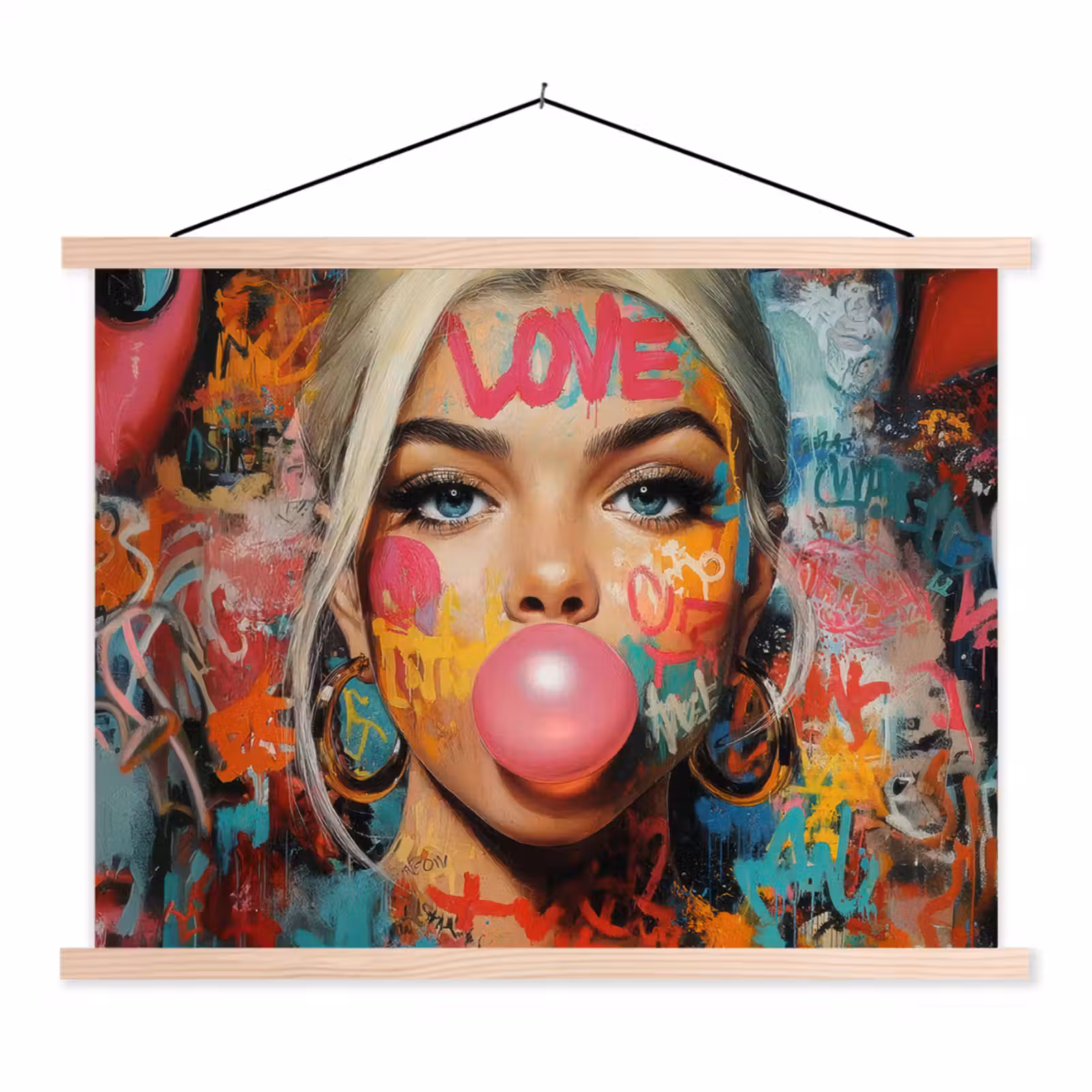 Schoolplaat - Vrouw - Kauwgom - Graffiti - Love — 1