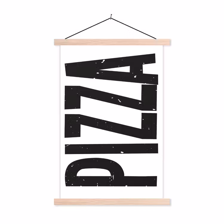 Schoolplaat - Pizza - Japandi - Decoratie - Vintage — 1