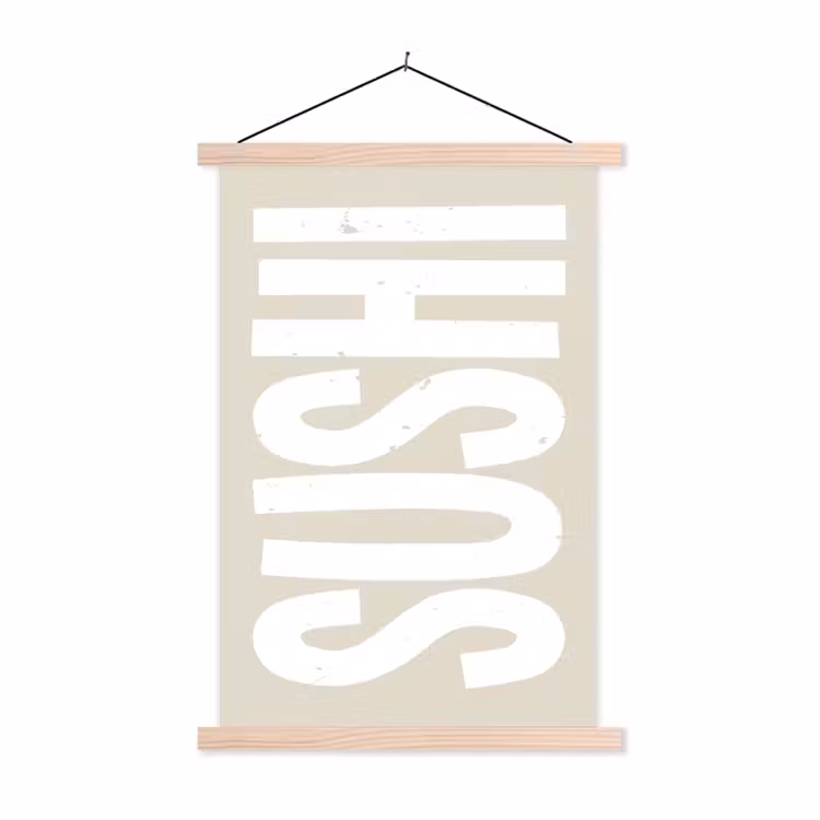 Schoolplaat - Sushi - Eten - Decoratie - Vintage — 1