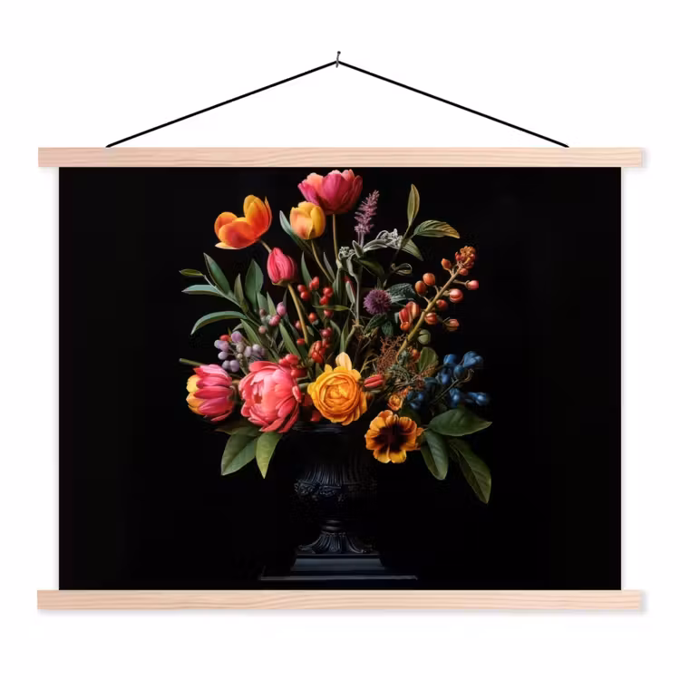 Schoolplaat - Tulpen - Bessen - Boeket - Vaas — 1