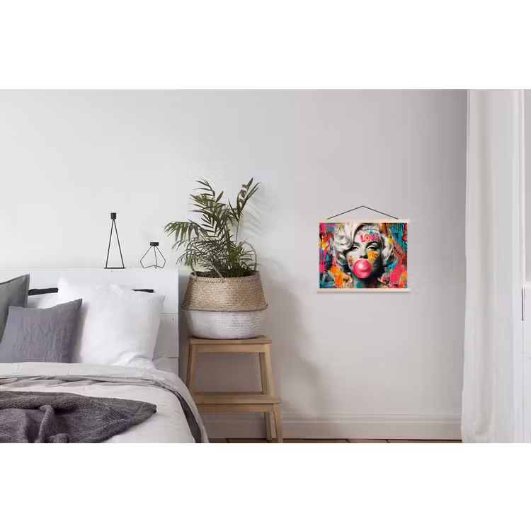 Schoolplaat - Vrouw - Kauwgom - Graffiti - Neonkleuren — 2