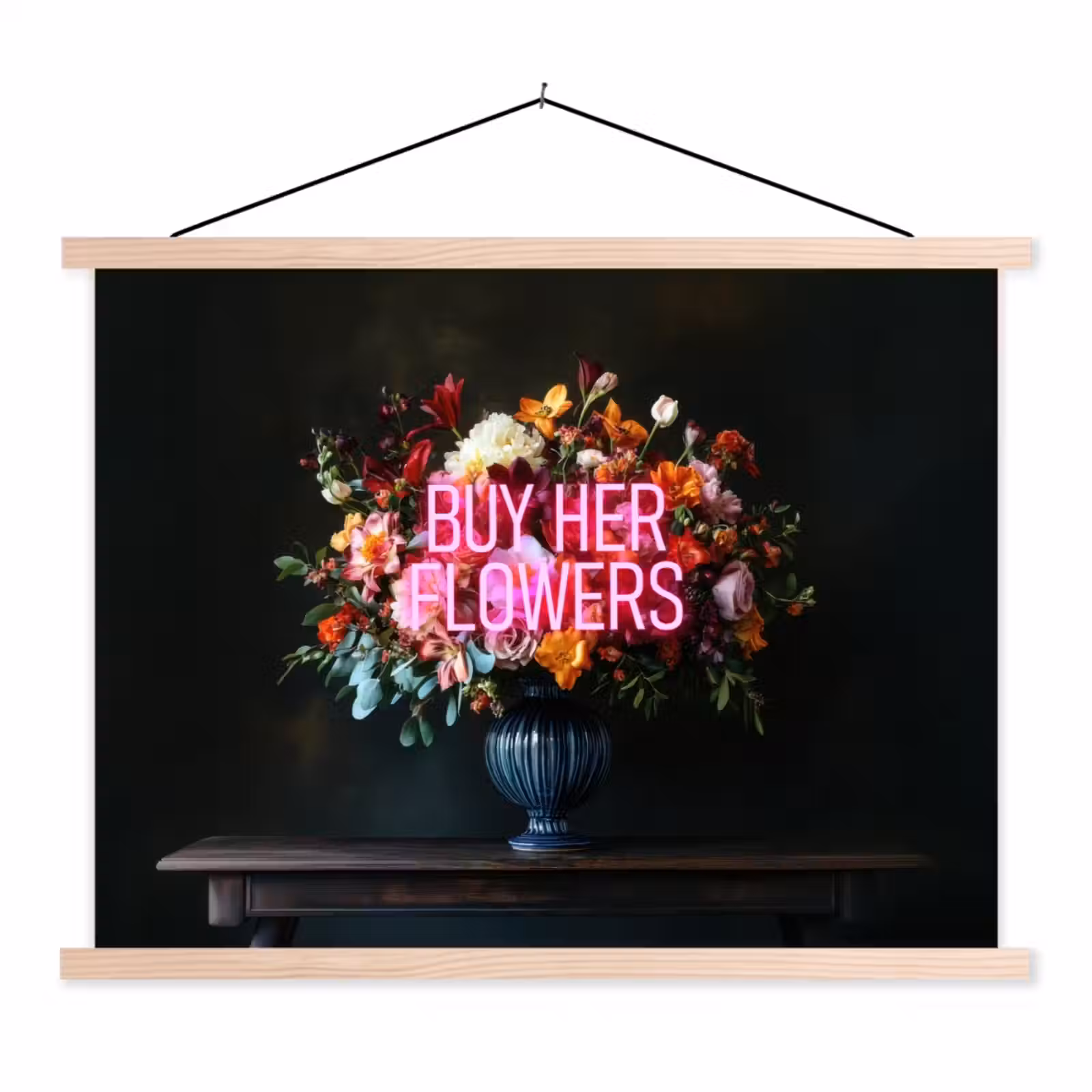 Schoolplaat - Quote - Bloemen - Vaas - Neon — 1