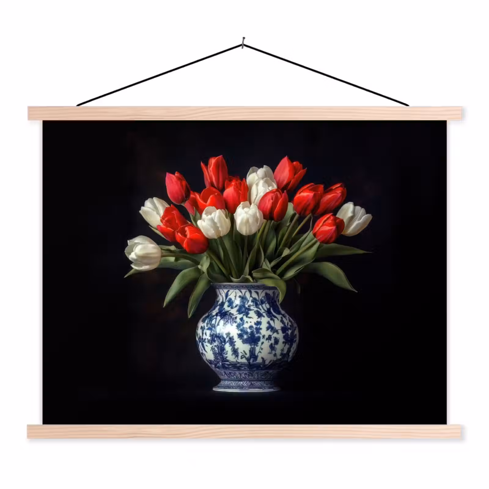 Schoolplaat - Rode - Bloemen - Tulpen - Vaas — 1