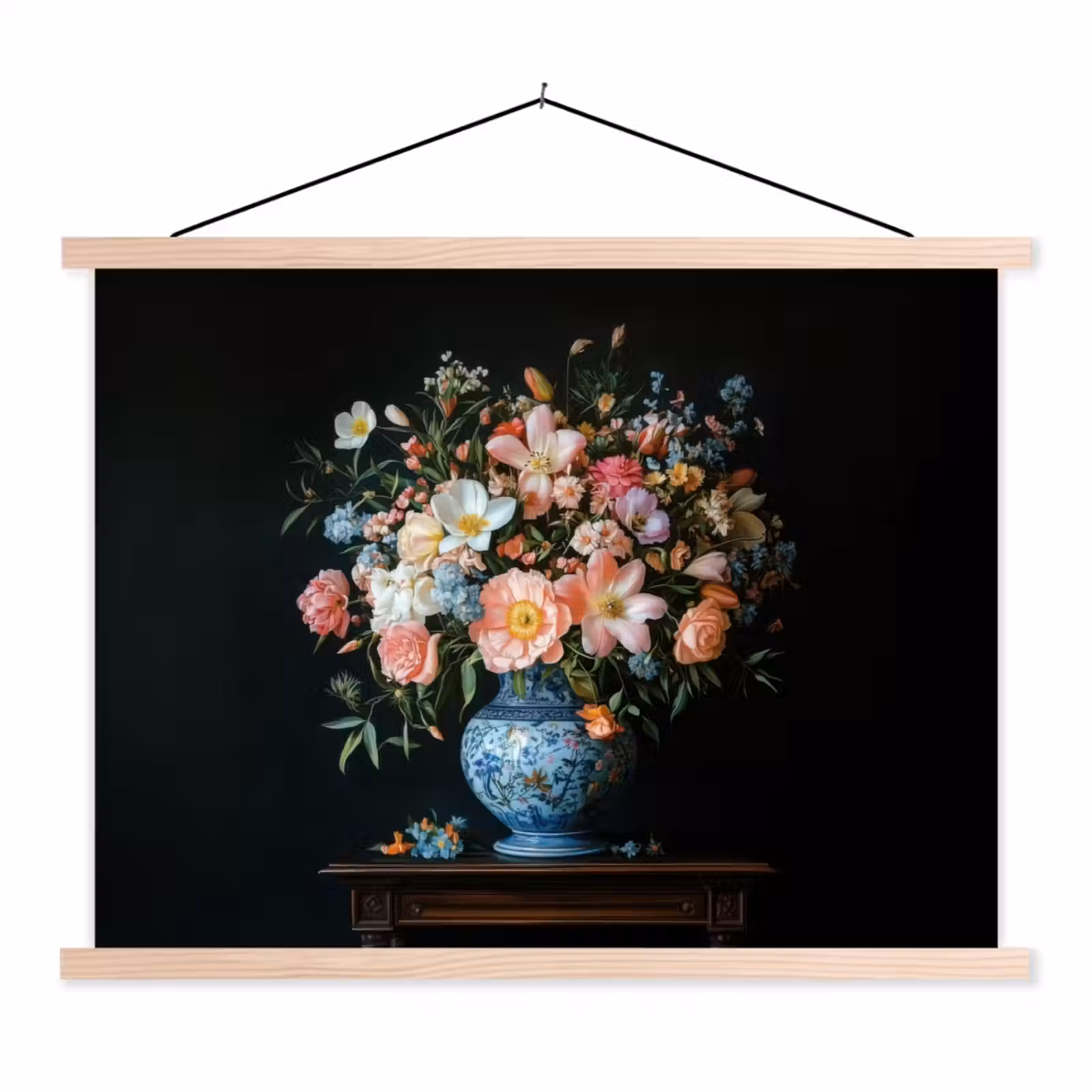Schoolplaat - Roze - Bloemen - Vaas - Kleuren — 1