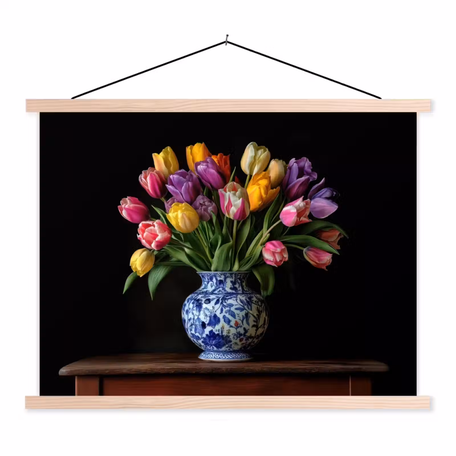 Schoolplaat - Tulpen - Kleuren - Hout - Vaas — 1