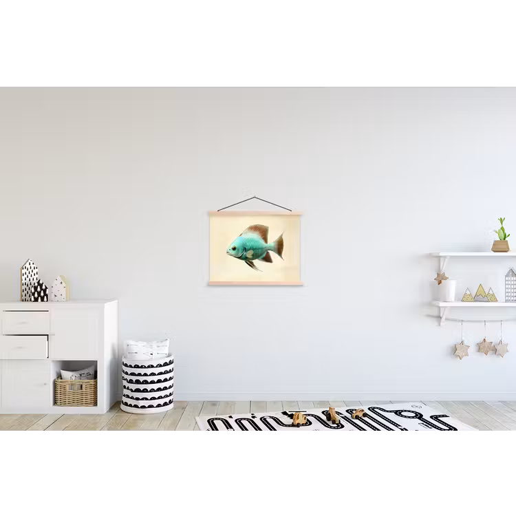 Schoolplaat - Schubben - Vis - Mint - Minimalistisch — 3